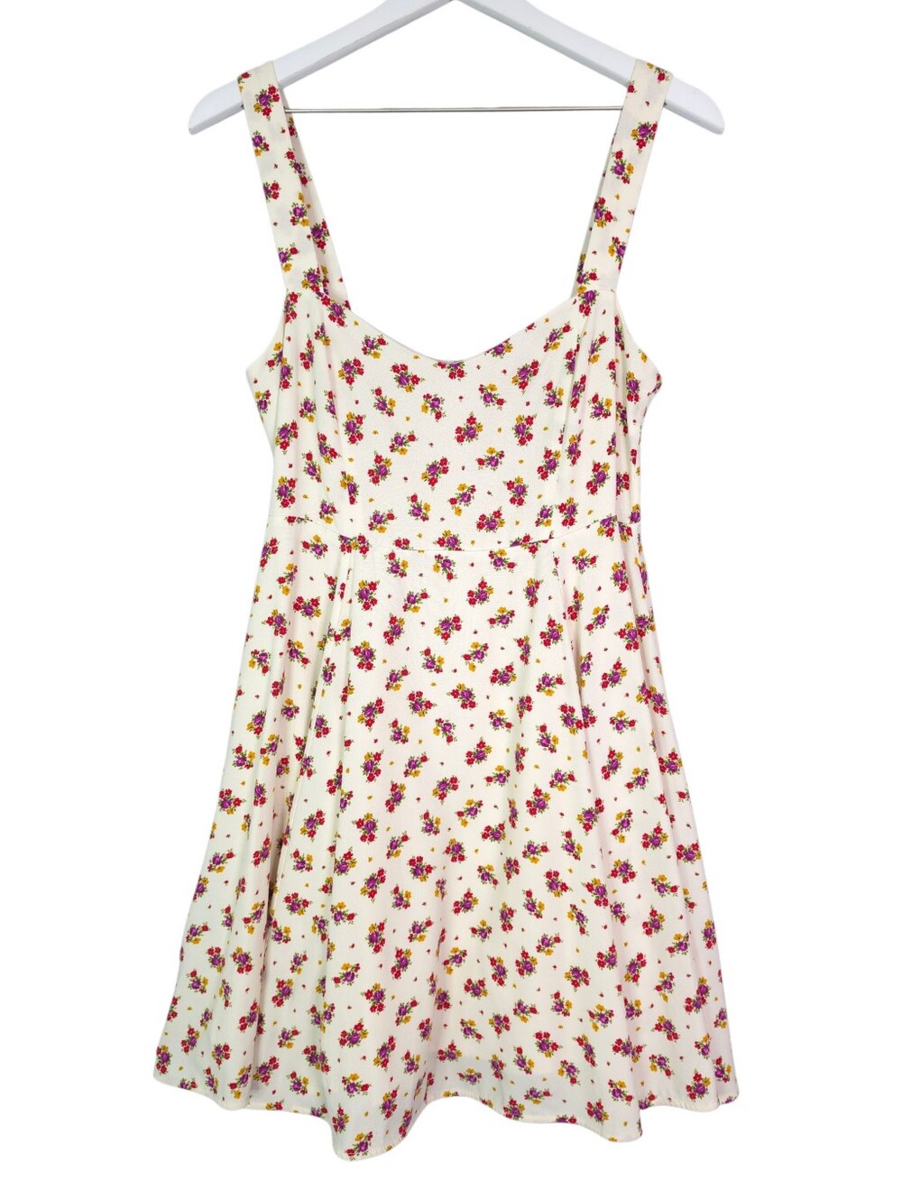 Sézane Salie Robe Mini Dress In Cream Mindy Floral Print Sweetheart Neck Sz 6 - Picture 3 of 10